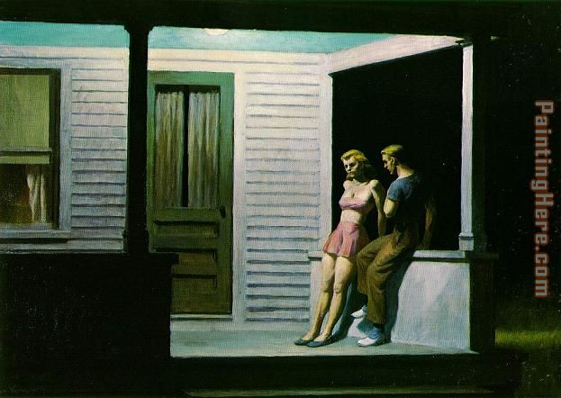 Summer Evening painting - Edward Hopper Summer Evening art painting
